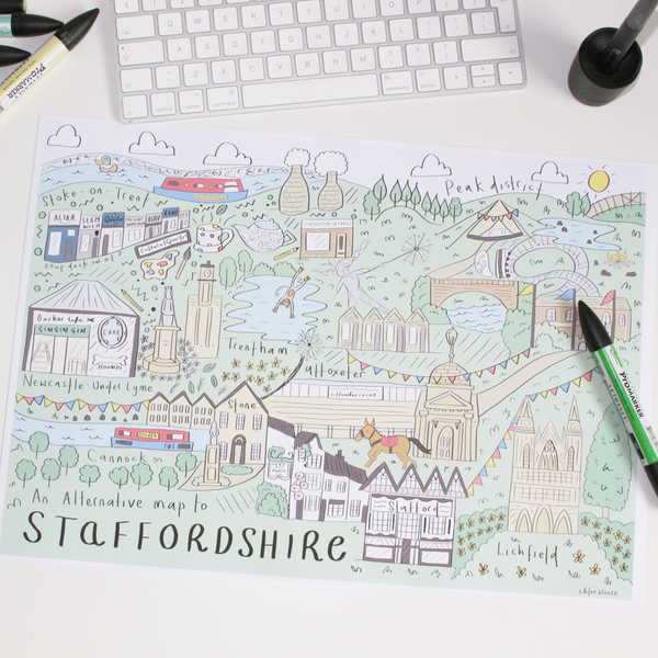 An Alternative Map of Staffordshire Print