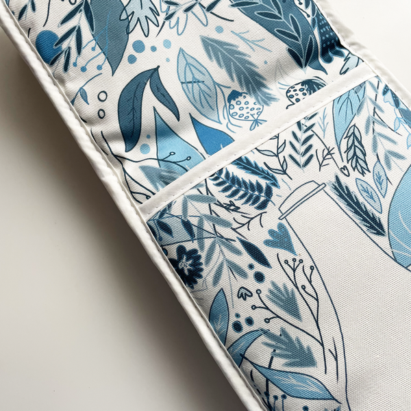 "Blooming Blue" Kitchen Apron and Oven Glove Bundle