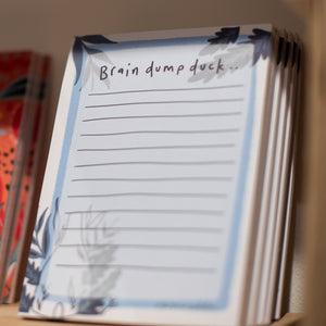 "Blooming Blue"  Notepad - 'Brain dump duck"