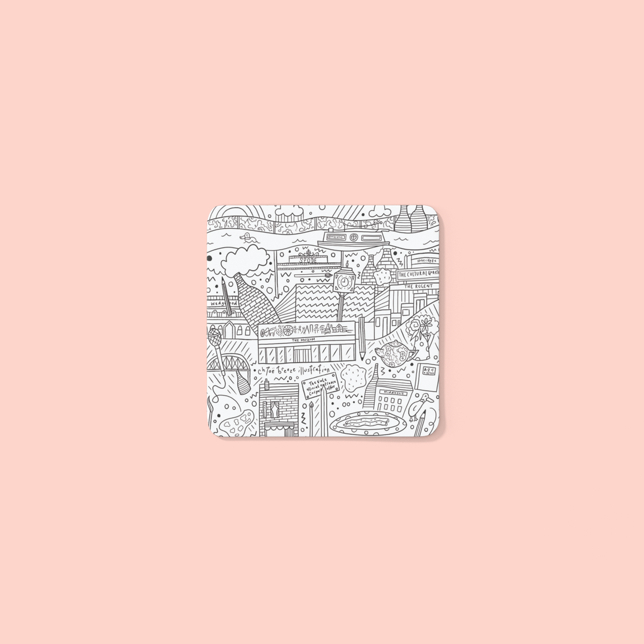 Stoke-On-Trent Map Coaster