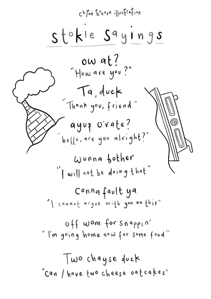 Stokie Dialect - Stoke on Trent Sayings Print