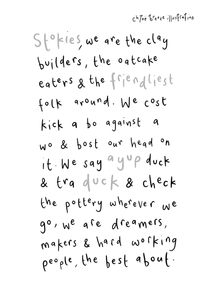 Stokie Poem - The Friendliest Folk - Stoke on Trent Print