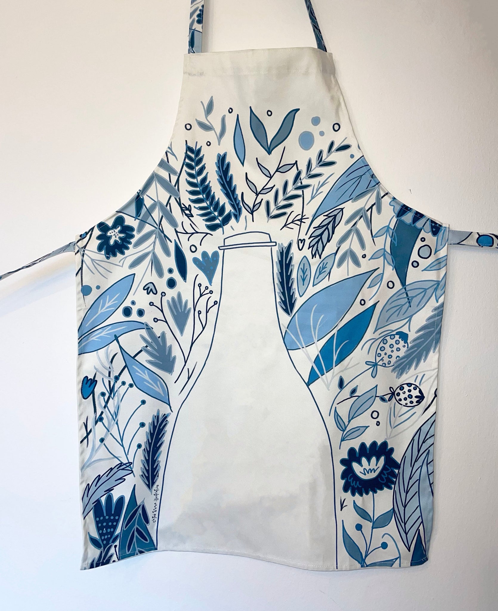 "Blooming Blue" Kitchen Apron