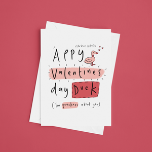 'Appy valentines day Duck Stokie Greeting Card
