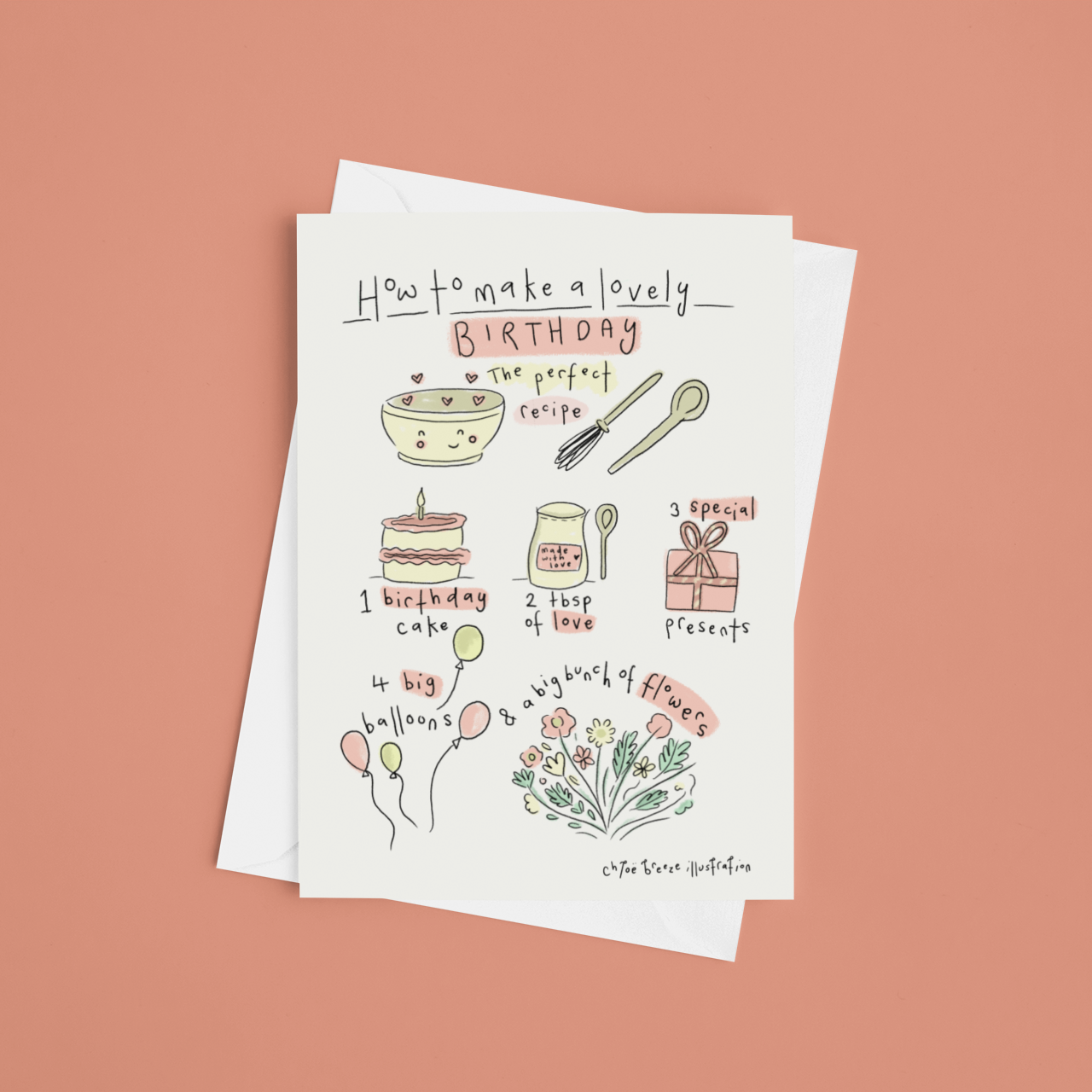 Happy Birthday Recipe Greeting Card
