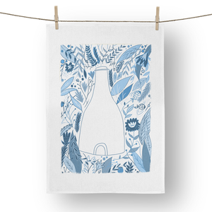 "Blooming Blue"  Tea Towel