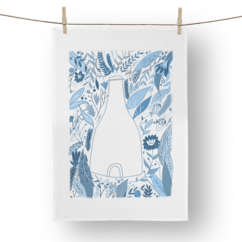 "Blooming Blue"  Tea Towel