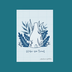 Stoke-On-Trent Floral Bottle Kiln Print