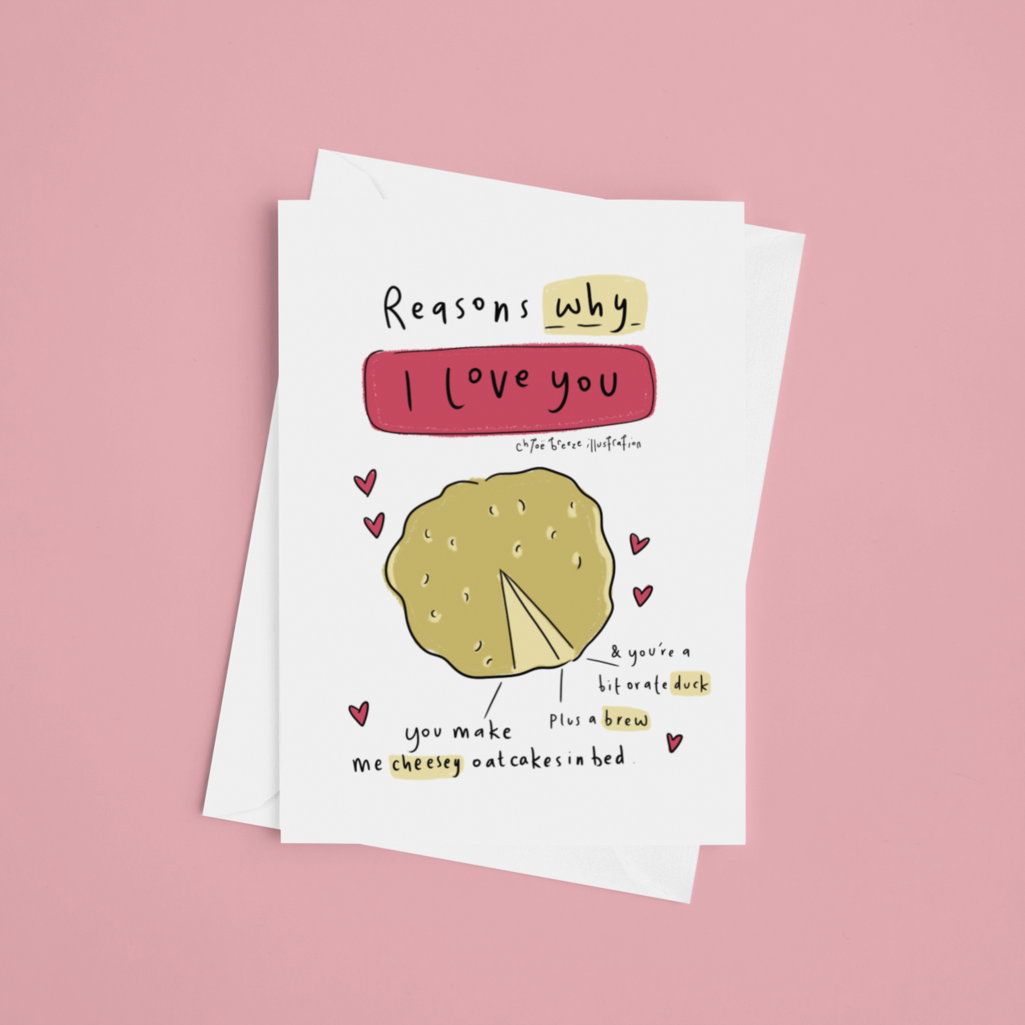 Reasons why I love you - Oatcake pie chart greeting card