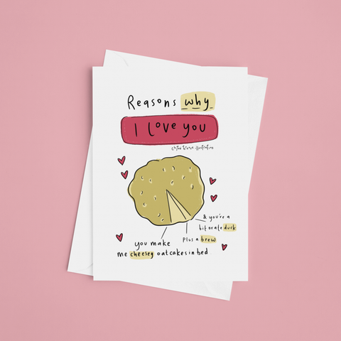 Reasons why I love you - Oatcake pie chart greeting card