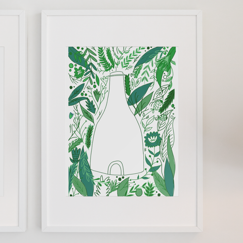 Blooming Green Potters Print