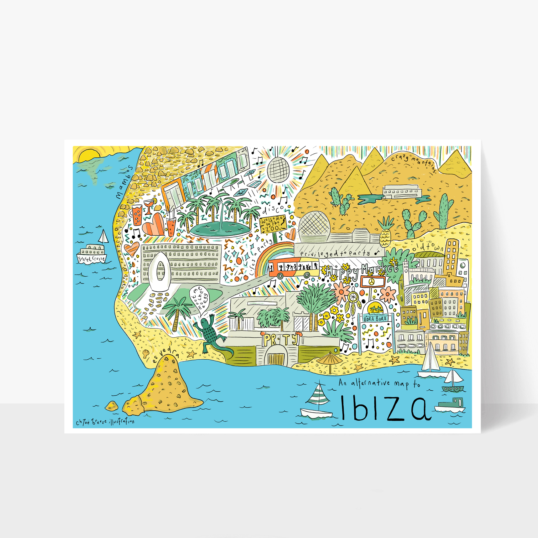 An Alternative Map of Ibiza Print