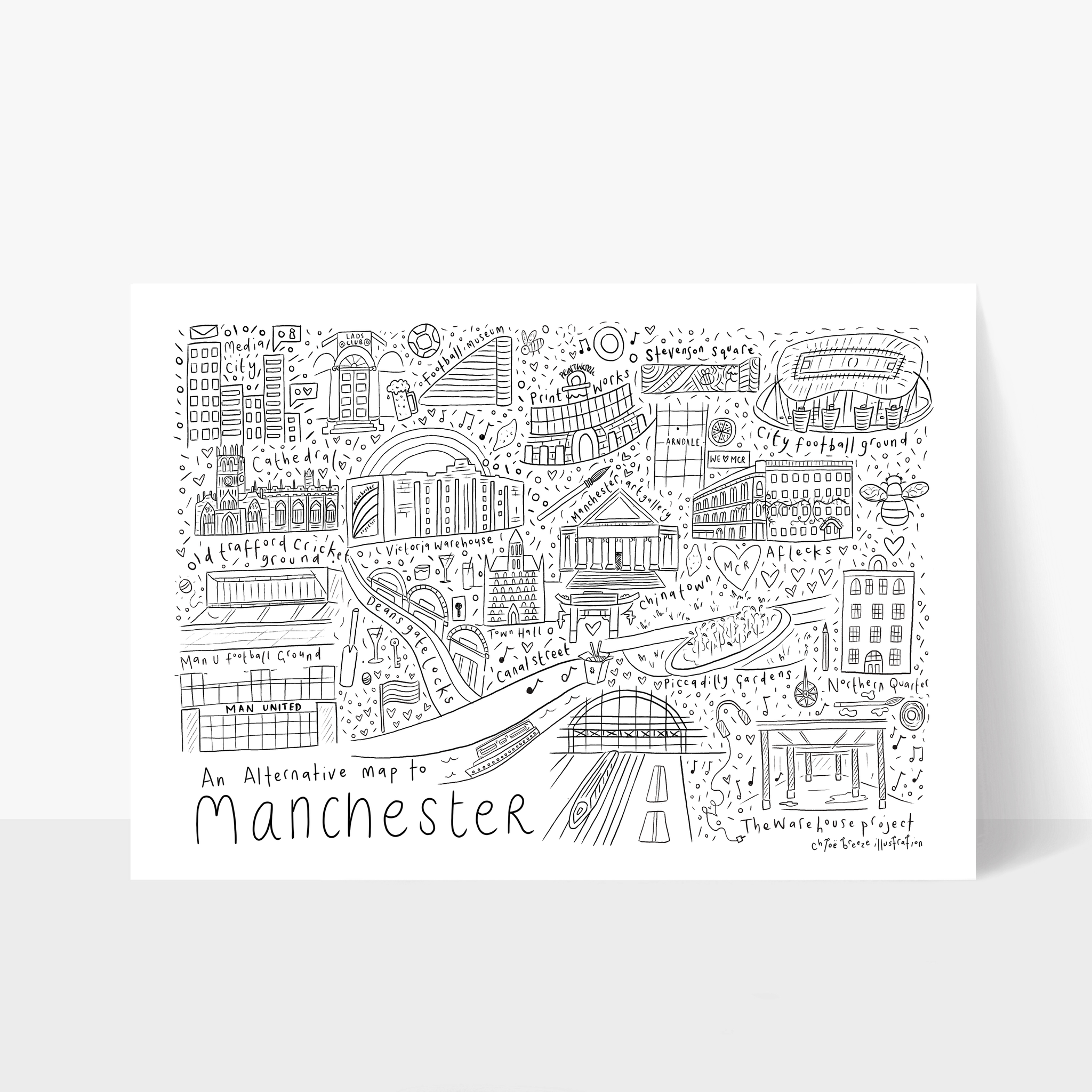 An Alternative map of Manchester Print
