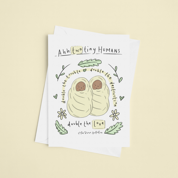 Twin Babies Greeting Card