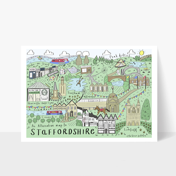 An Alternative Map of Staffordshire Print