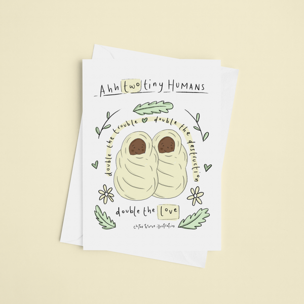 Twin Babies Greeting Card
