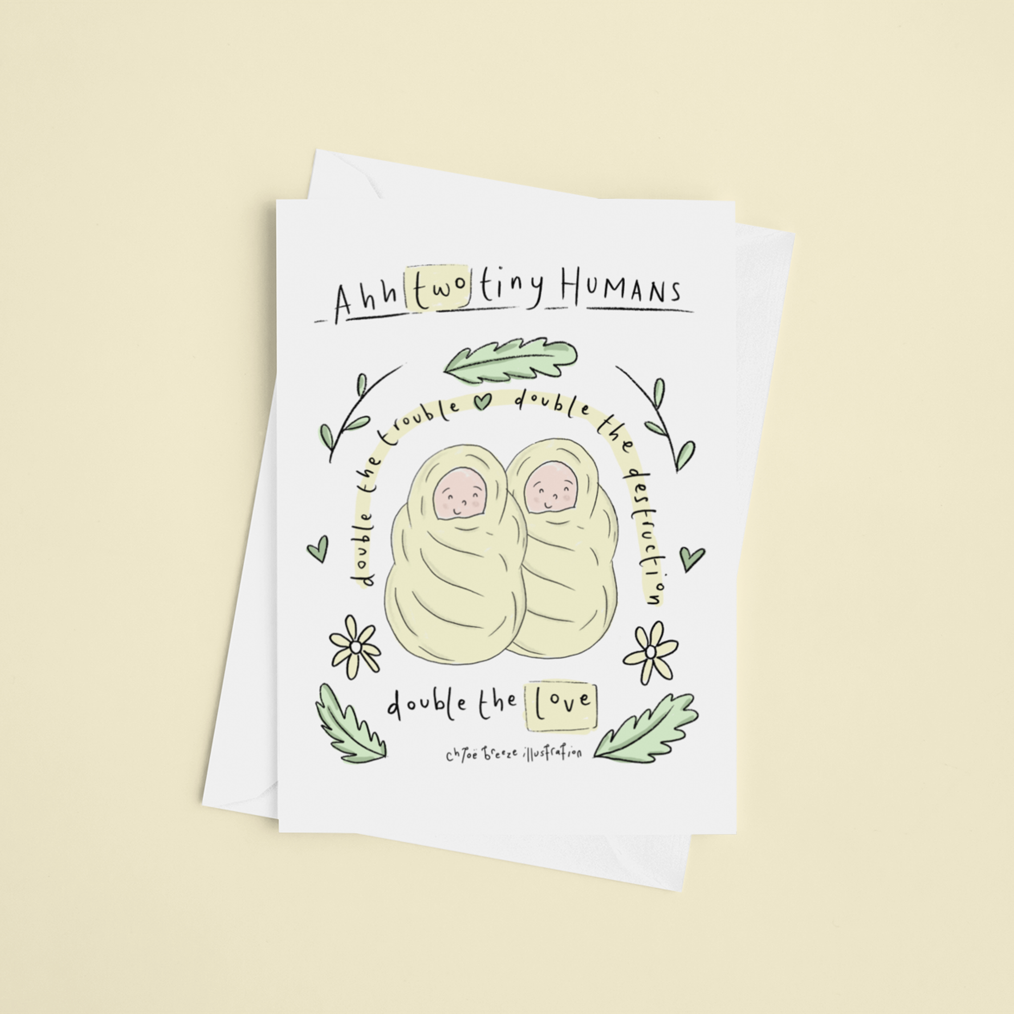 Twin Babies Greeting Card