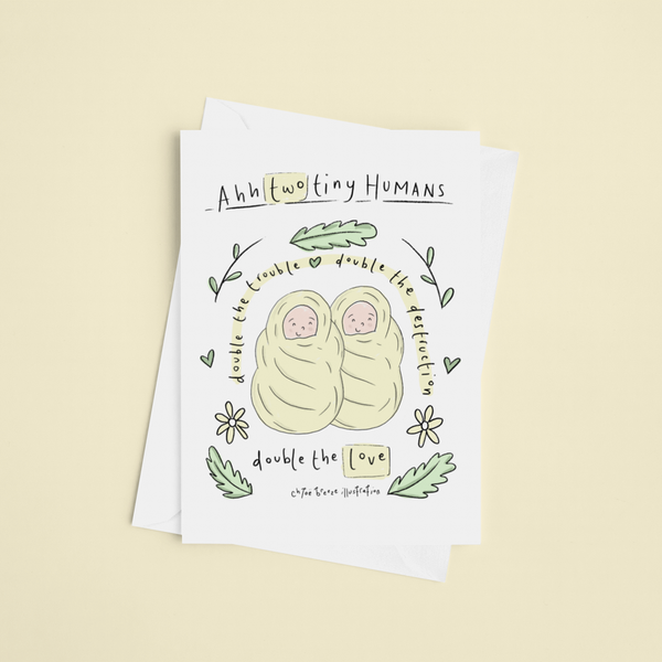 Twin Babies Greeting Card