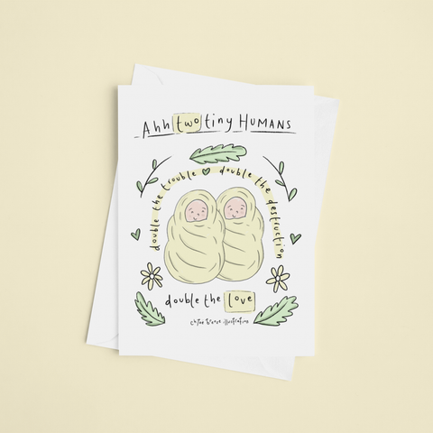 Twin Babies Greeting Card
