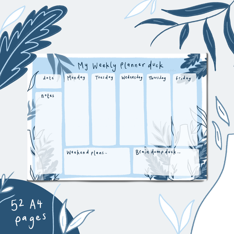 "Blooming Blue" My Weekly Planner Duck