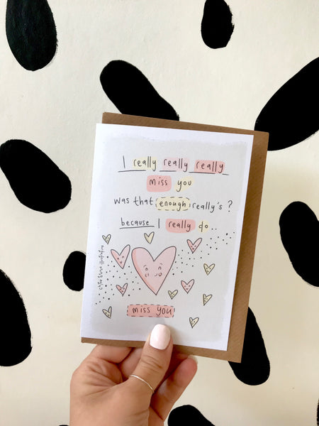 I miss you greeting card 