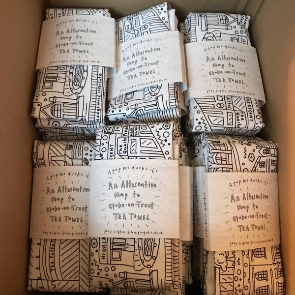 Stoke on Trent Map Tea Towel